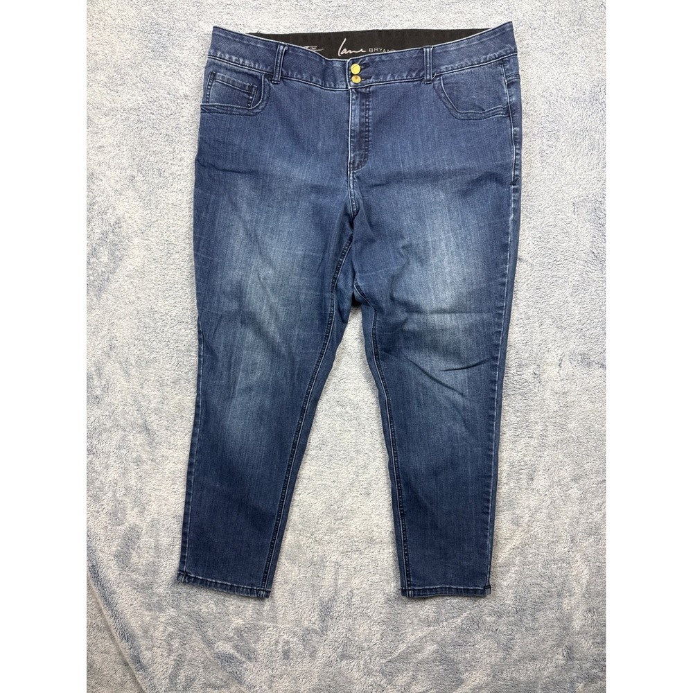 Lane Bryant Womens 22 Regular Blue Skinny Jeans Tighter Tummy Tech Stretch Denim